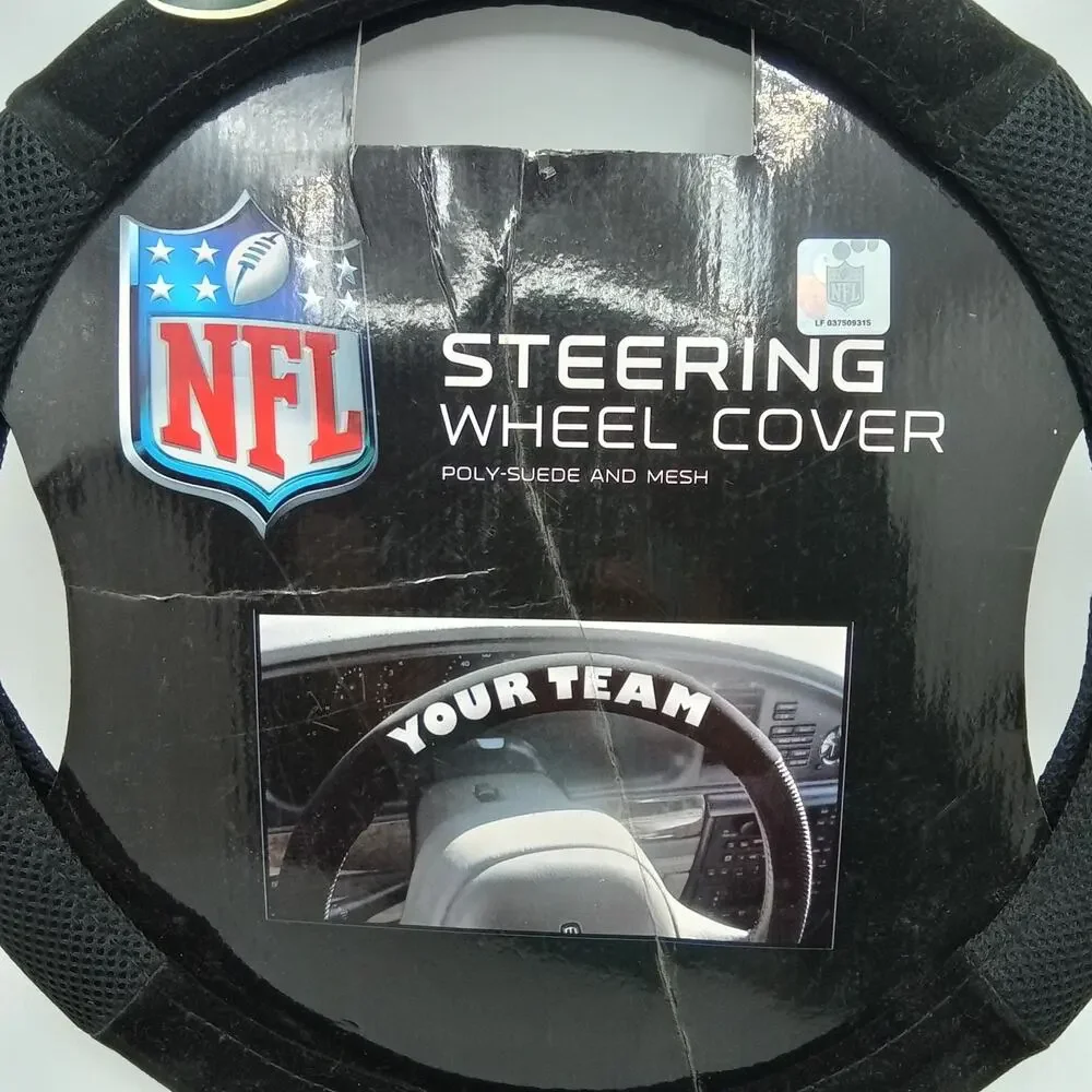 New York Jets NFL Mesh & Poly Suede Sterring Wheel Cover
